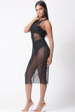 RACER BACK MESH MIDI DRESSj