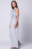 STRIPED LINEN OVERALL