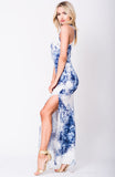 TIE DYE DOUBLE SLIT MAXI DRESS