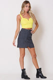RAW EDGES MINI DENIM SKIRT