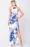 TIE DYE DOUBLE SLIT MAXI DRESS