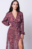 LONG SLEEVE PRINT MAXI DRESS