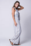 STRIPED LINEN OVERALL