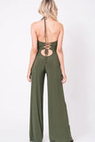 WIDE LEGS HALTER NECK JUMPSUIT