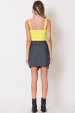RAW EDGES MINI DENIM SKIRT