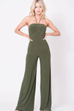 WIDE LEGS HALTER NECK JUMPSUIT