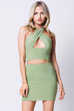 HALTER NECK TWO PIECE SET