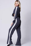 SELF TIE COLOR BLOCKED TWO PIECE SET