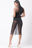 RACER BACK MESH MIDI DRESSj