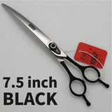 Fenice 7.0 7.5 8.0 Inch Professional Black Grooming Scissors Curved Shear