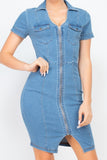 Denim Diva Mini Dress (Blue)