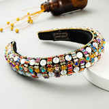 Baroque Hand Made Pearl Beading Gemstone Headband for Women