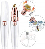 2 in 1 Electric Epilator USB Rechargeable  Cordless Painless Mini Portable  Face Body Hair Remover  Eyebrow Trimmer for Women