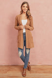 Brushed Melange Open Front Cardigan