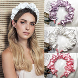 Custom Crumpled Fabric Fluffy Hair Bands Satin Silk Scrunchie Headband for Women