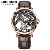 AGELOCER New Swiss Original Tourbillon Watch Men Power Reserve 80 Top Brand Luxury Skeleton Sapphire Clock Men Relogio Masculino