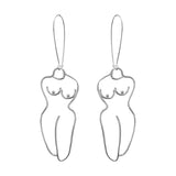 Unique Artsy Abstract Lady Breast Statement Hoop Earrings for Women Van Gogh Hollow Outline Body Earrings 2020 Femme Bijoux