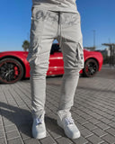 NS041plus Size Pants for Men 2021 Reflective Straight  Elastic Force Autumn Cargo Men's Pants & Trousers