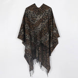 2019 Leopard Print Poncho Winter Cashmere Women Pomcho Scarf Female Wool Poncho and Capes Foulard Shawl Lic Scarf Echarpe Sjaal