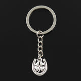 30mm Metal Plated Horseshoe Lucky Clover Keychain