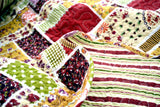 DaDa Bedding Multi Colorful Floral Red Patchwork Quilted Coverlet Bedspread Set (DXJ103269)