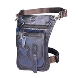 Crazy Horse Leather Design Men Small Messenger Mochila Bag Fashion Travel Belt Fanny Waist Pack Drop Leg Bag Tablet Pouch 2141