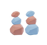 Baby Educational Toy Jenga Wooden Rainbow Stone Stacking Game