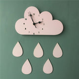 Nordic Wooden Cloud Raindrop Shaped Wall Clock