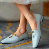 Ladies Flat Shoes Round Toe Solid Color Single Shoes