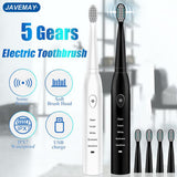 Powerful Ultrasonic Sonic Electric Toothbrush USB Charge Rechargeable