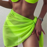 2021 Sexy Women Chiffon Swimwear Pareo Scarf Cover Up Wrap Kaftan Sarong Beach Wear 18 Color Bikinis Cover Ups Sexy Skirts