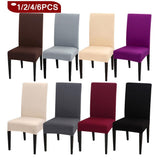 1/2/4/6PCS Solid Color Chair Cover Spandex - shopwishi 
