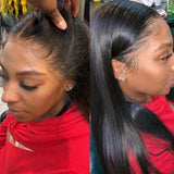 For Black Women With Baby Hair Wig Brazilian 13X4 Straight Transparent Hd 100% Raw Virgin Human Hair Lace Front Wigs