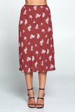 Floral and Polka Dot Midi Skirt