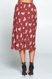 Floral and Polka Dot Midi Skirt