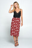 Floral and Polka Dot Midi Skirt