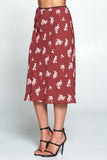 Floral and Polka Dot Midi Skirt