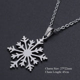 Snowflake Stainless Steel Charm Necklace for Women Dropshipping Accept OEM Order Wholesale Fashion Jewelry Necklaces