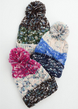 Blue Multi-Color Pom Knit Beanie
