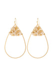 Hde3070 - Open Teardrop With Rondelle Beads Earrings