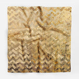 Gold Chevron Silk Scarf Bandana Scarf Silk Square