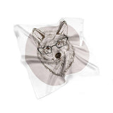 Wolf Hipster Silk Scarf Animal Bandana Scarf Silk