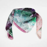 Agate Silk Scarf Green Purple Silk Square Scarf