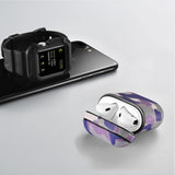 Camo Purple Premium Leather AirPods 1 & 2 Case Hook Series - shopwishi 
