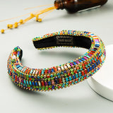 Baroque Hand Made Pearl Beading Gemstone Headband for Women