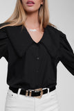Oversized Collared Shirt in Black