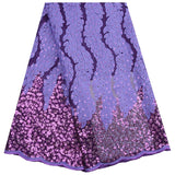 Kalume New Arrival 3D African Dry Lace Fabric Embroidery French Mesh Lace Fabrics With Sequins for Nigerian Party Dresses F1798