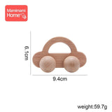 1pc Baby Toys Wooden Car BPA Free Beech Wood Teether Cartoon Organic Wooden Car Montessori Toys for Children Teething Nurse Gift