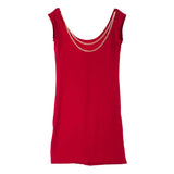 Sexy Scoop Neck Sleeveless Chain Embellished Dress For Women