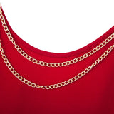 Sexy Scoop Neck Sleeveless Chain Embellished Dress For Women